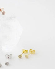 Mini Circle Crystal Stud Earrings