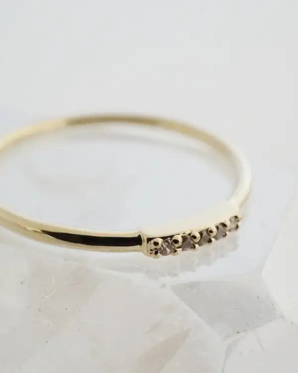 Mini Crystal Row Ring - Gold-5 / 3