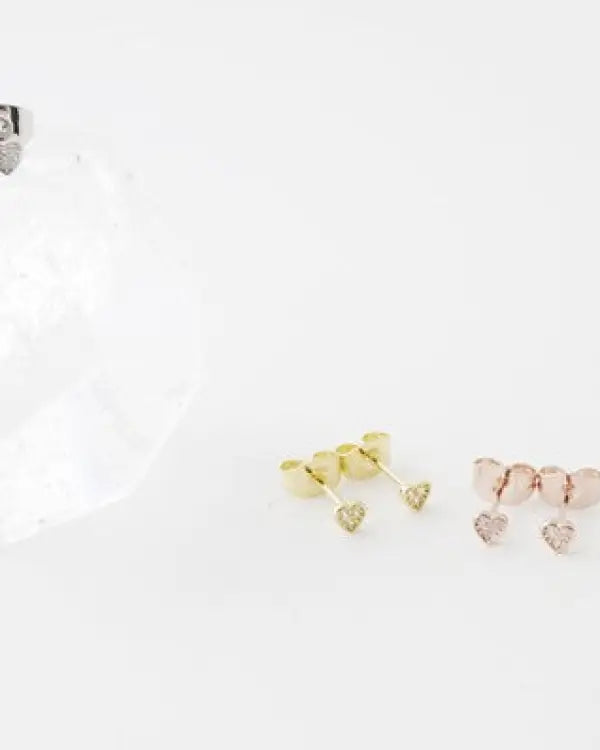 Mini Heart Crystal Stud Earrings