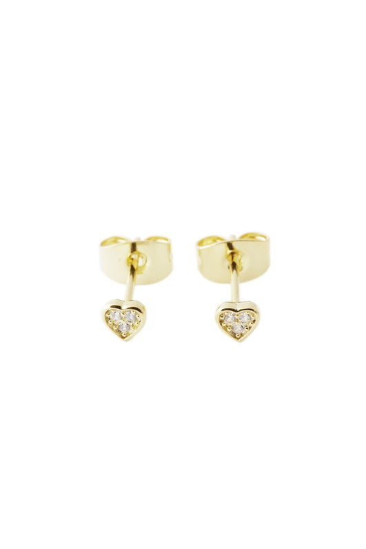 Mini Heart Crystal Stud Earrings