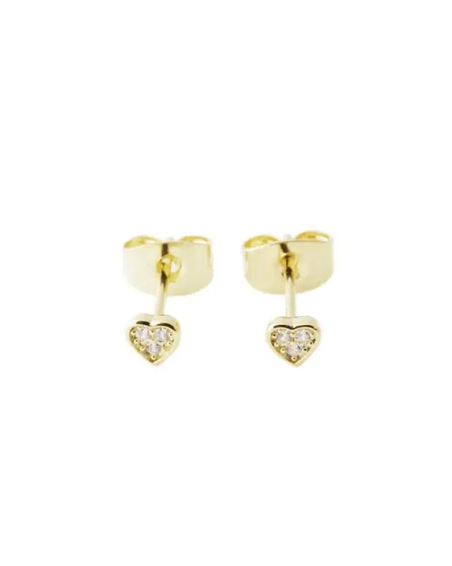 Mini Heart Crystal Stud Earrings