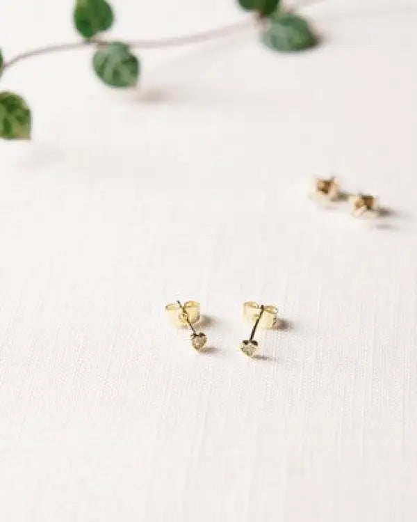 Mini Heart Crystal Stud Earrings