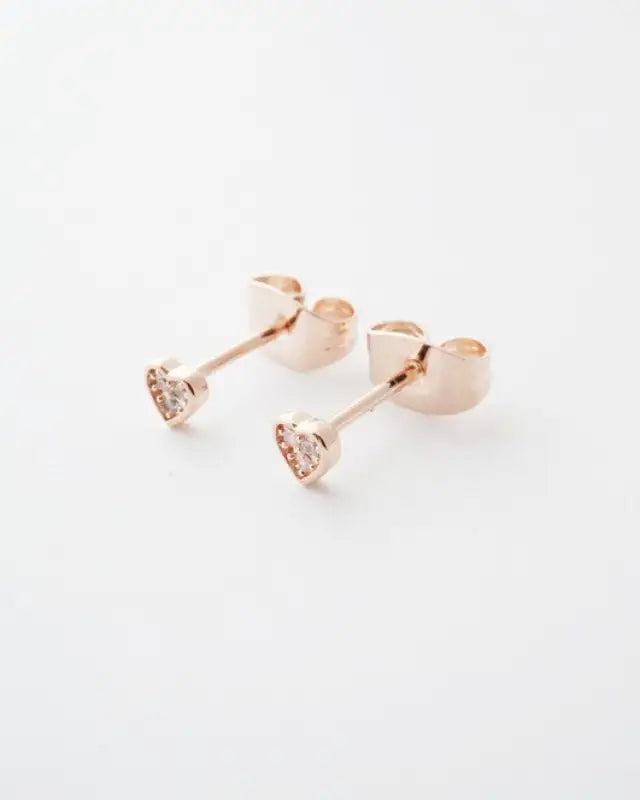 Mini Heart Crystal Stud Earrings