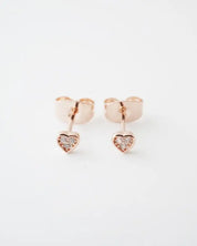 Mini Heart Crystal Stud Earrings