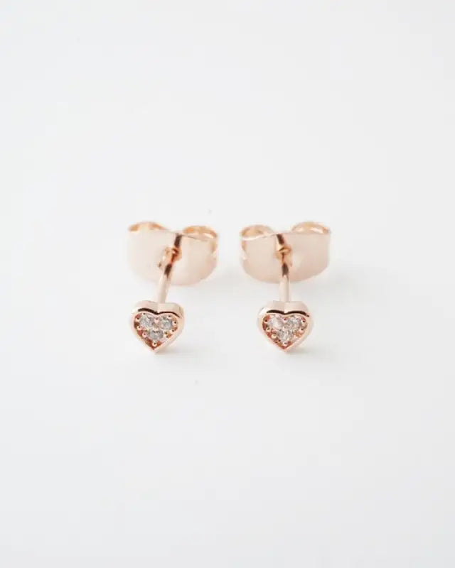 Mini Heart Crystal Stud Earrings