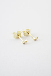 Mini Moon Crystal Stud Earrings - Gold / One Size