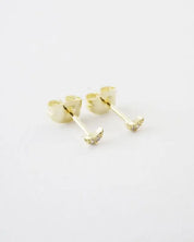 Mini Moon Crystal Stud Earrings - Gold / One Size