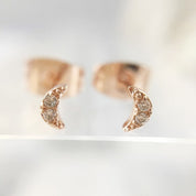 Mini Moon Crystal Stud Earrings