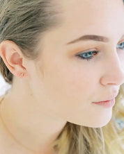 Mini Moon Crystal Stud Earrings