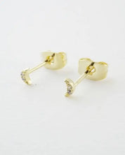 Mini Moon Crystal Stud Earrings