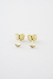 Mini Moon Crystal Stud Earrings