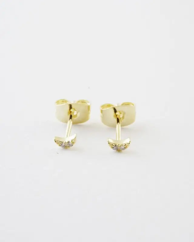 Mini Moon Crystal Stud Earrings