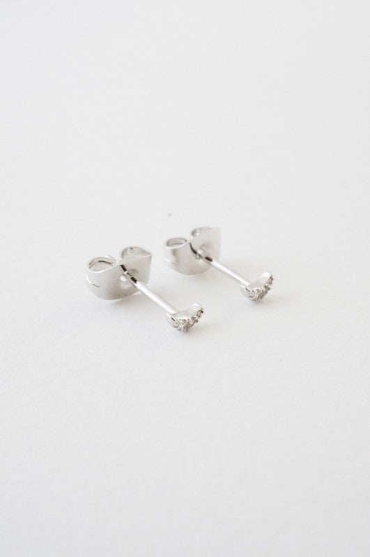 Mini Moon Crystal Stud Earrings