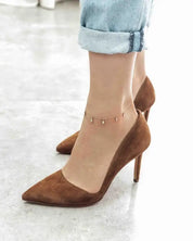 Minimal Rectangle Rhinestone Anklet - Gold / OS