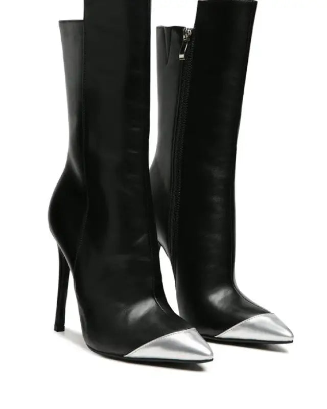 Miya Twitch Silver Dip Stiletto Boot