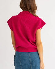 Turtleneck Power Shoulder Sweater