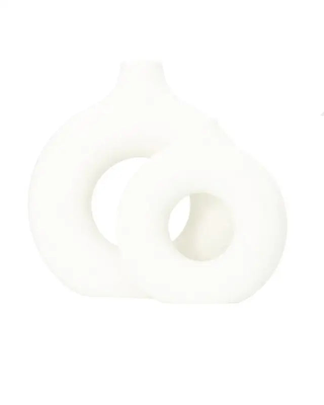 Modern Ceramic Vase Round Shape - 2 Pcs/Set As Shown / Sm/Lg