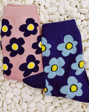 Modern Daisy Socks Set Of 2 Pairs