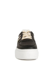 Monigue Faux Leather Cross Stitch Detail Sneakers