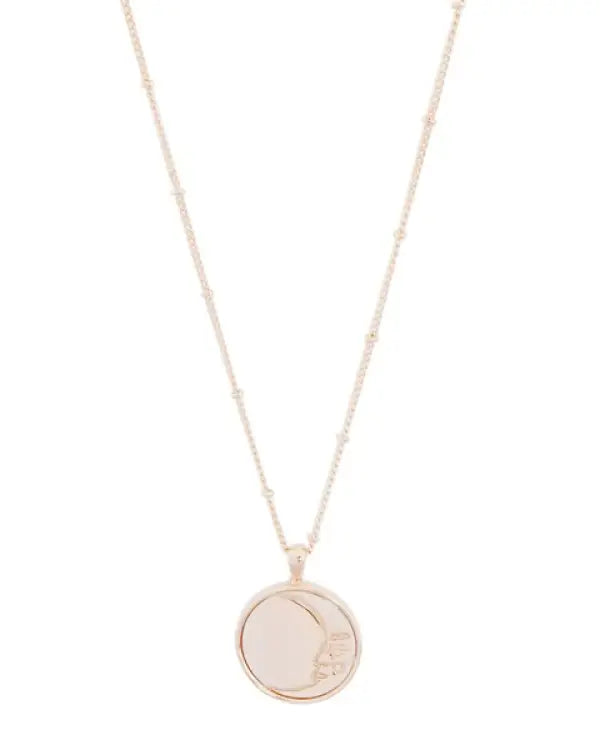 Moon Face Pendant Necklace