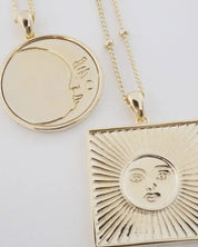 Moon Face Pendant Necklace