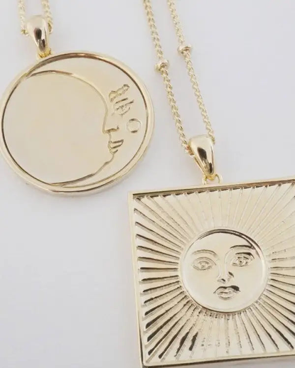 Moon Face Pendant Necklace