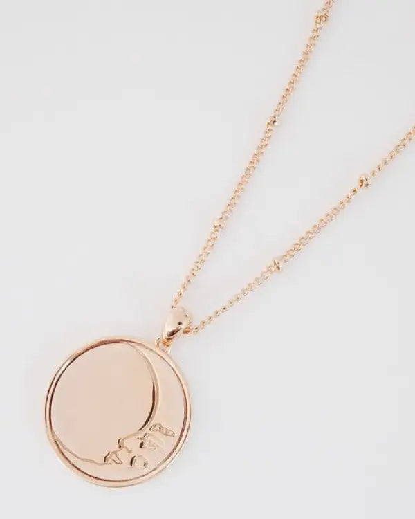 Moon Face Pendant Necklace