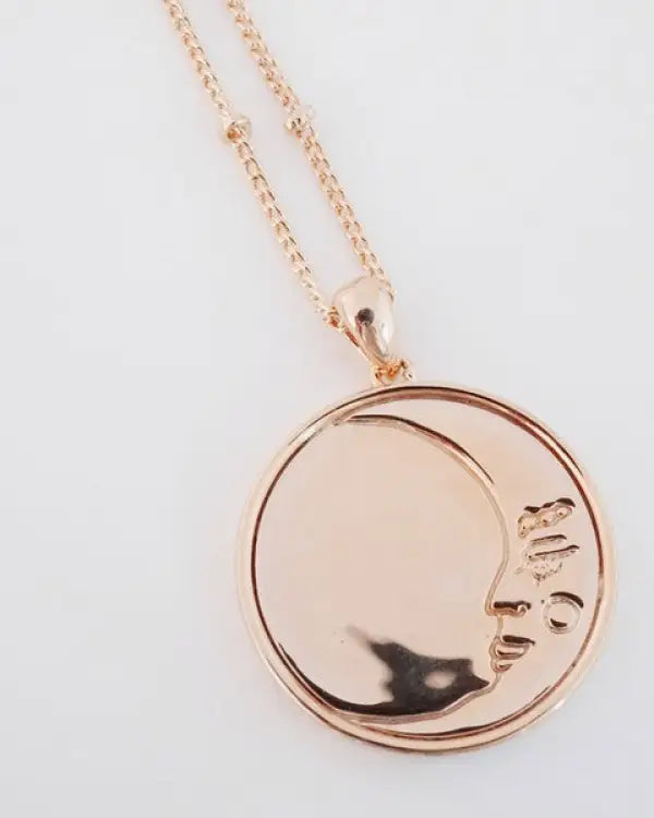 Moon Face Pendant Necklace