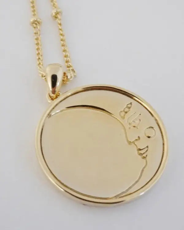 Moon Face Pendant Necklace