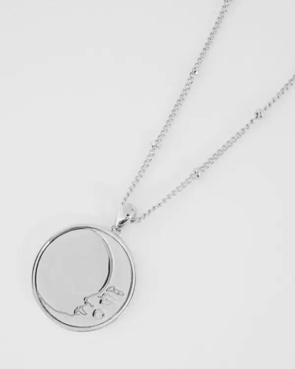 Moon Face Pendant Necklace