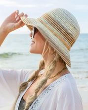 Multi-Stripe Bow Accent Bucket Sunhat