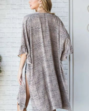 Natural Geo Print Mid Sleeve Kimono