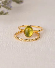 Natural stone ring set - gold / m