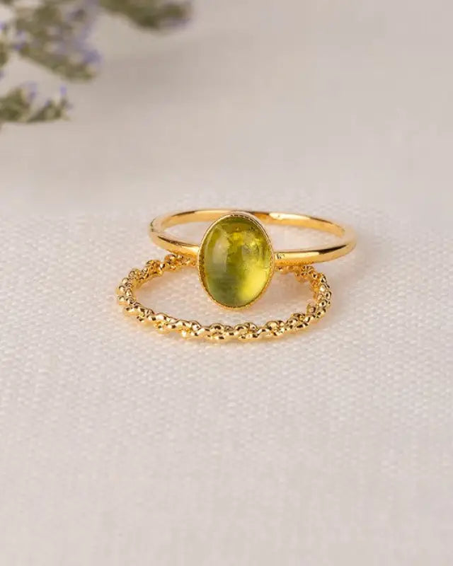 Natural stone ring set - gold / m