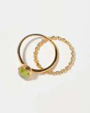 Natural stone ring set - gold / m