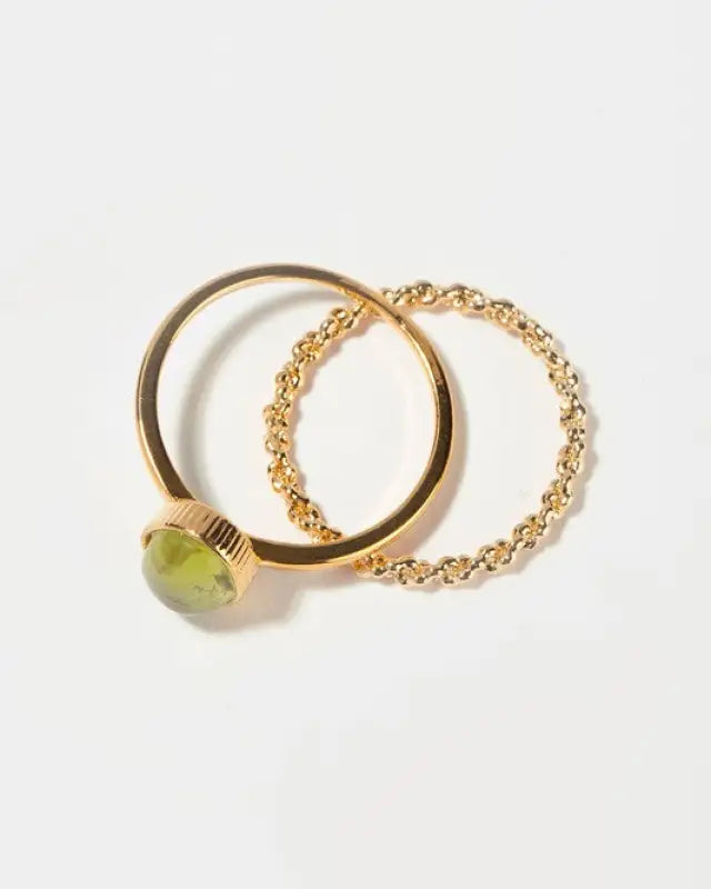 Natural stone ring set - gold / m