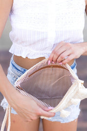 Naya Crochet Tassel Clutch - Straw / OneSize