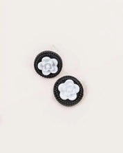 Noir Rose Stud Earrings - Black / OS