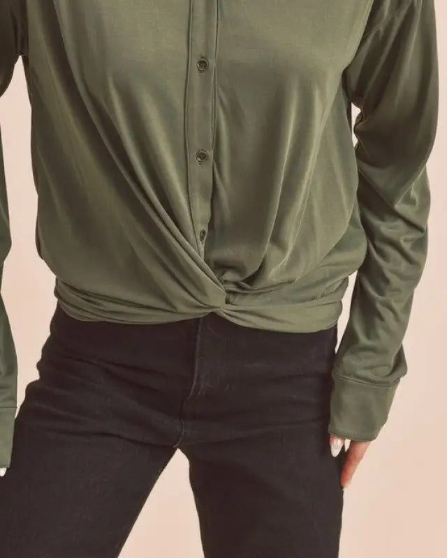 Nola Top - OLIVE / S