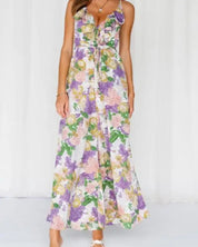 Nyasia Floral Print Wide Leg Jumpsuit