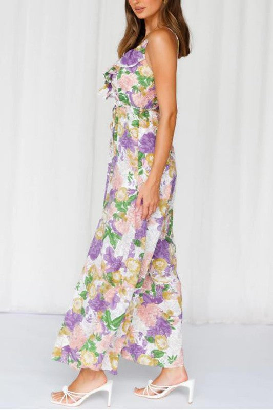 Nyasia Floral Print Wide Leg Jumpsuit