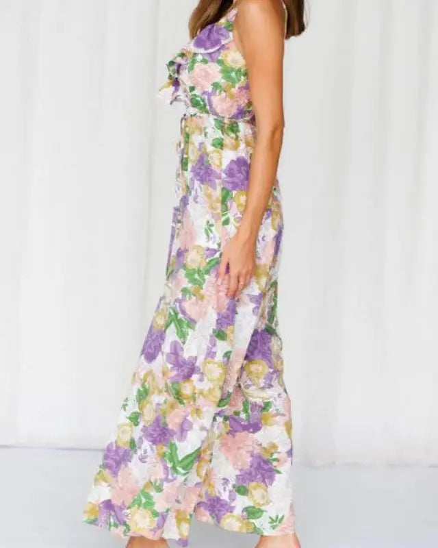 Nyasia Floral Print Wide Leg Jumpsuit