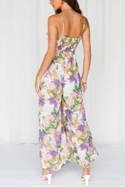 Nyasia Floral Print Wide Leg Jumpsuit