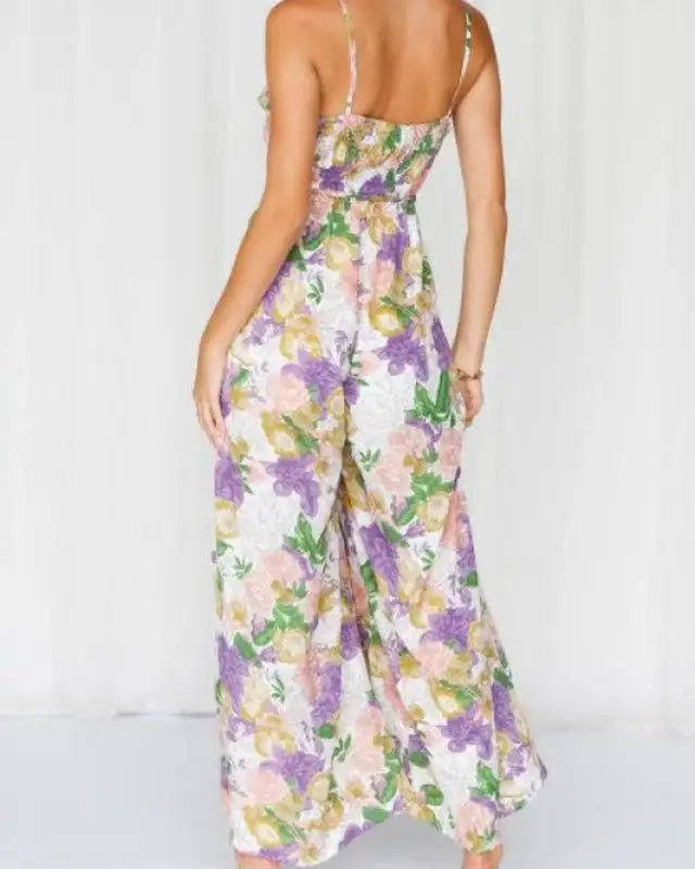 Nyasia Floral Print Wide Leg Jumpsuit