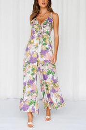 Nyasia Floral Print Wide Leg Jumpsuit