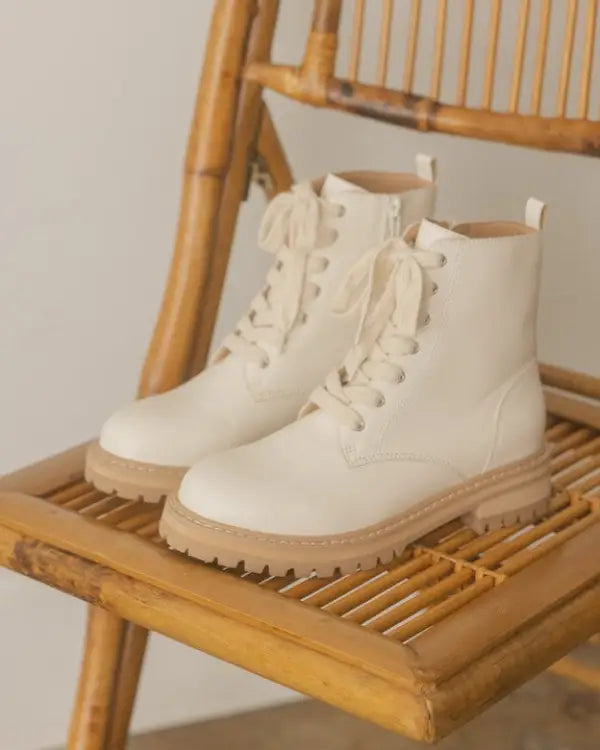 OASIS SOCIETY Amora - Military Bootie - WHITE / 6 - Booties