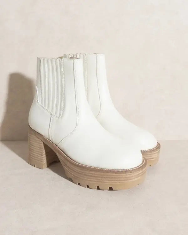 OASIS SOCIETY Aubrey - Platform Paneled Boots - WHITE / 6