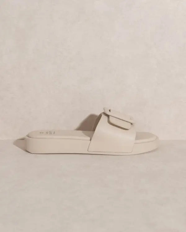 OASIS SOCIETY Daisy - Single Buckle Slide BEIGE / 6