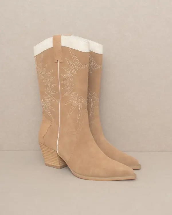 Oasis Society Halle - Paneled Cowboy Boots