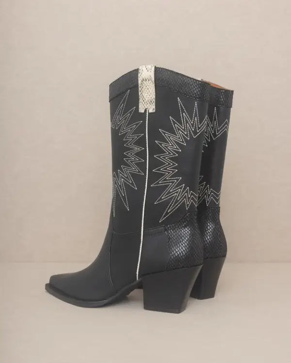 Oasis Society Halle - Paneled Cowboy Boots